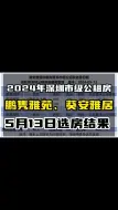 2024年深圳市级公租房5月13日选房结果