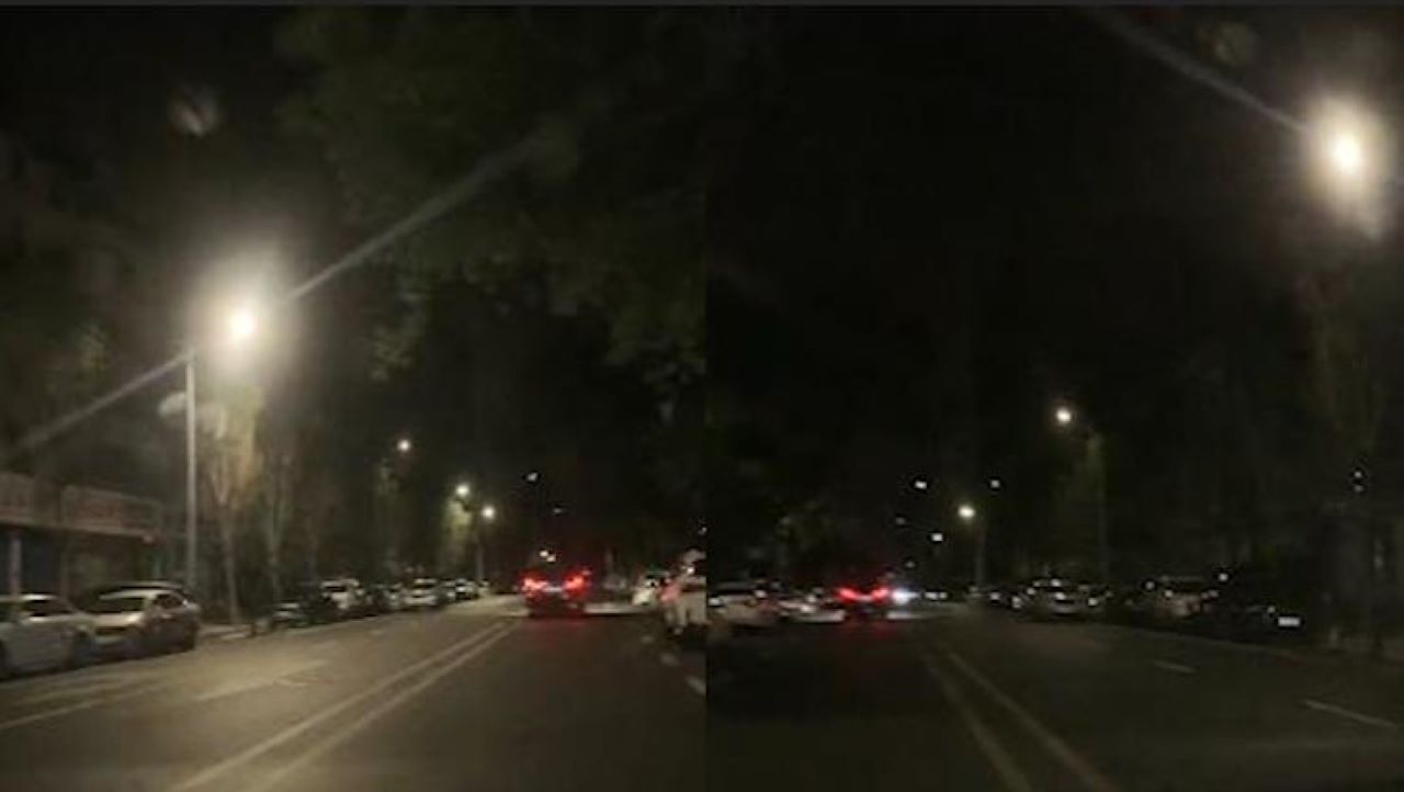 [图]郑州一街道夜间路灯集体疯狂“眨眼睛”，仿佛蹦迪现场，嗨到爆！