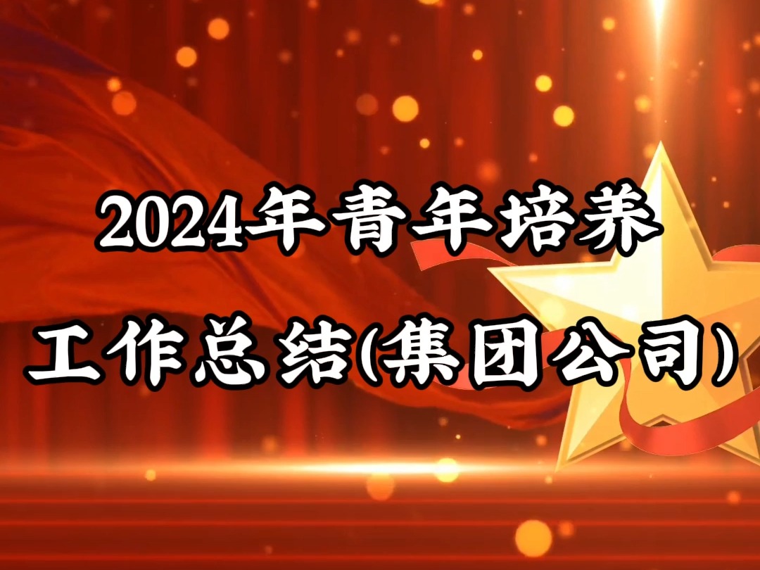 2024年青年培养工作总结(集团公司)哔哩哔哩bilibili