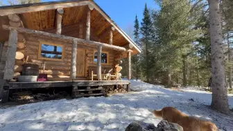 【原始木屋】426.制作枫树酱并雪中划船Making Maple Syrup, Canoeing in the Snow _ T-Bone Steak with