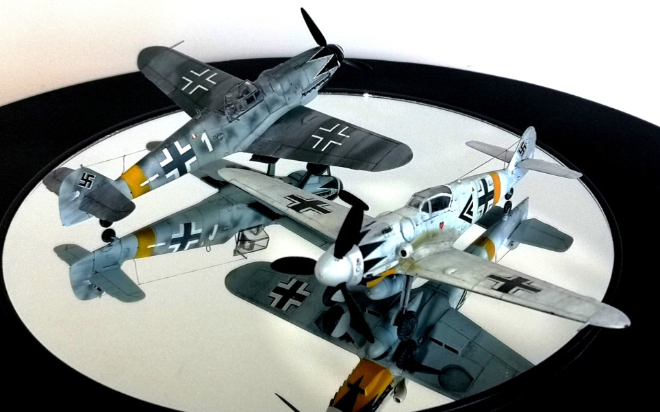 【bf-109】1/72 德軍bf-109g 雙機 地球第一王牌哈特曼(田宮新版與長