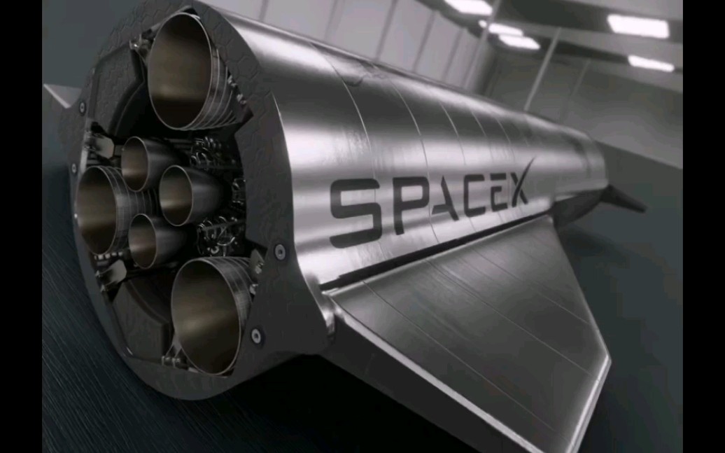 星舰工作时的特写画面我们能看到猛禽发动机的摆动