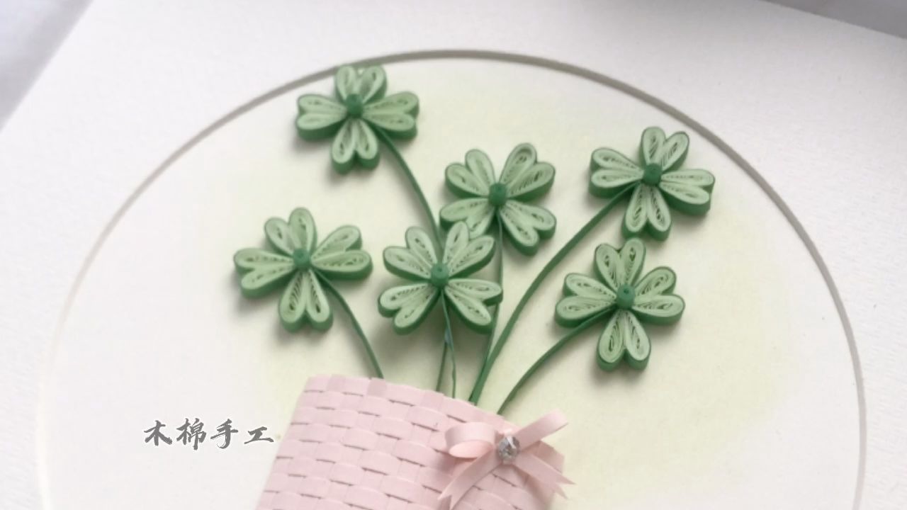【木棉手工】衍纸幸运草的做法.据说找到幸运草的你会一直好运哦.