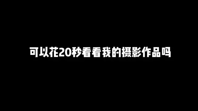 可以花20秒看看我的摄影作品吗,谢谢你!