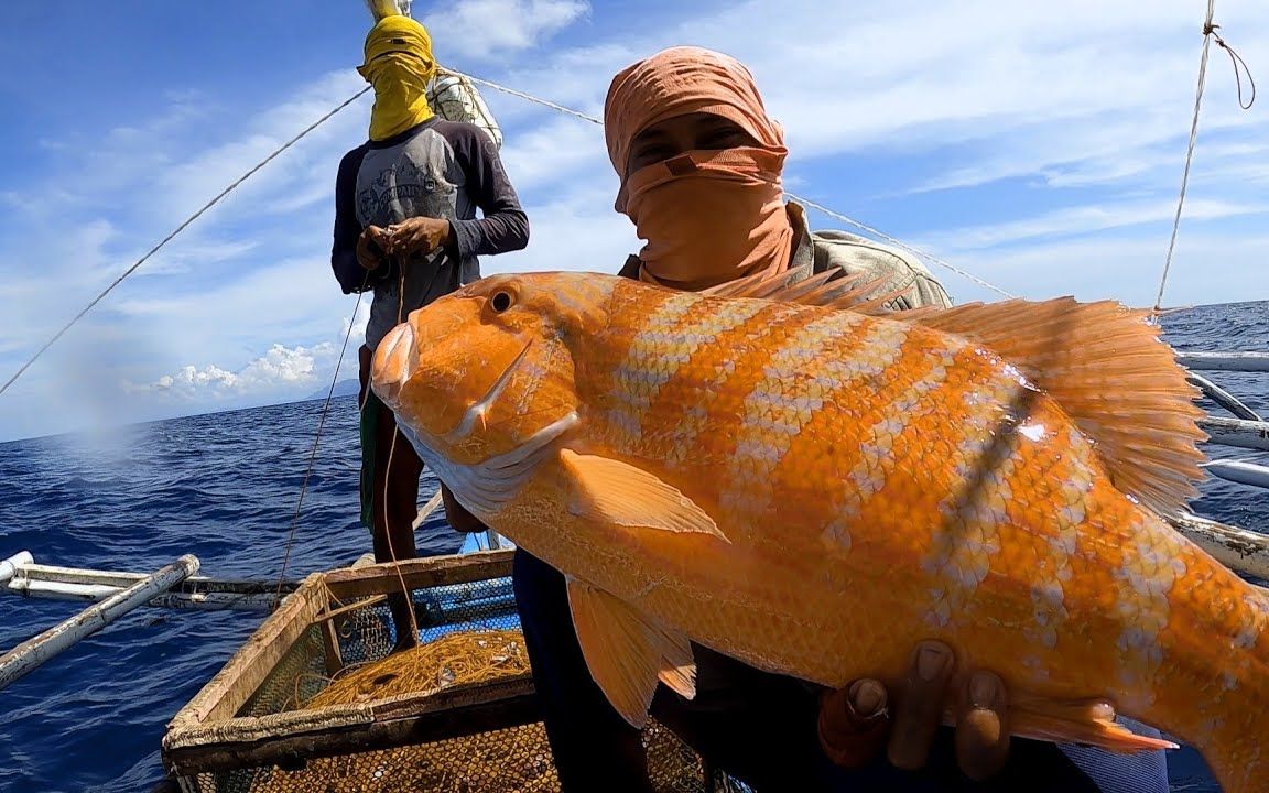 国外出海船钓,小伙钓上巨型深海大鱼,这种传统钓鱼方式效果不错