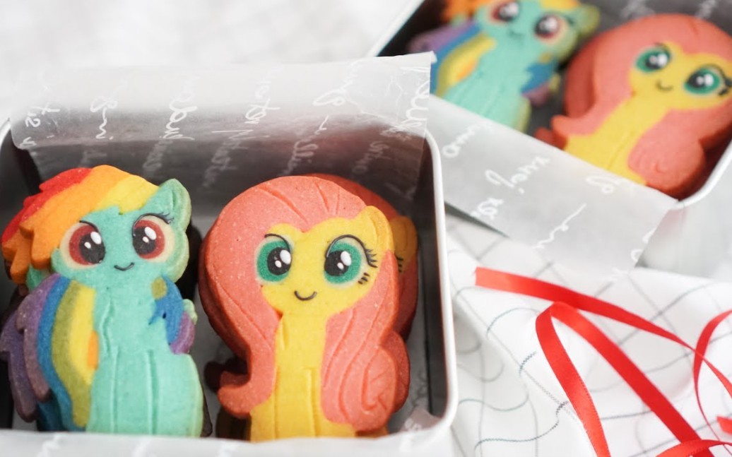 strawbee制作可爱小马宝莉卡通造型饼干2makingmylittlepony2flutter