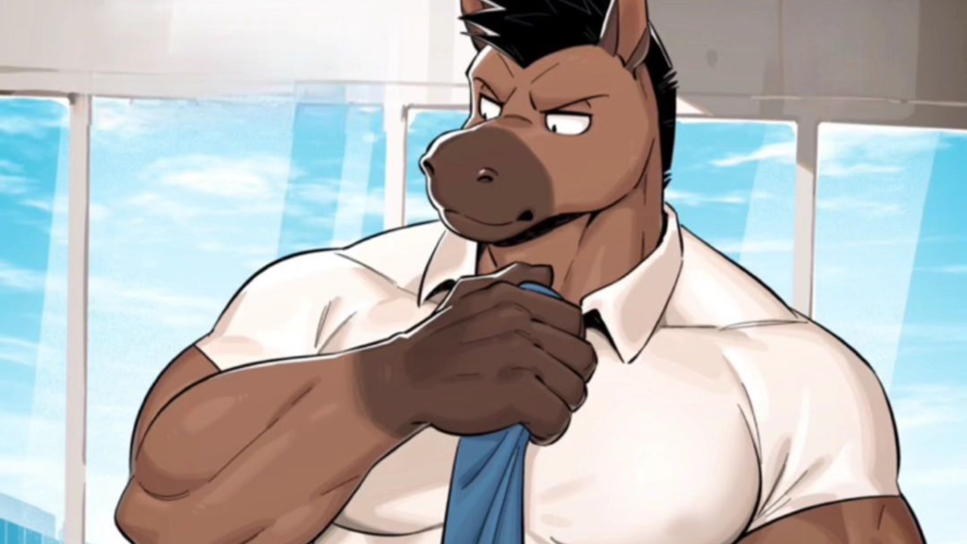 大腹肌健壮肌肉,找出视频的关键词,furry兽人