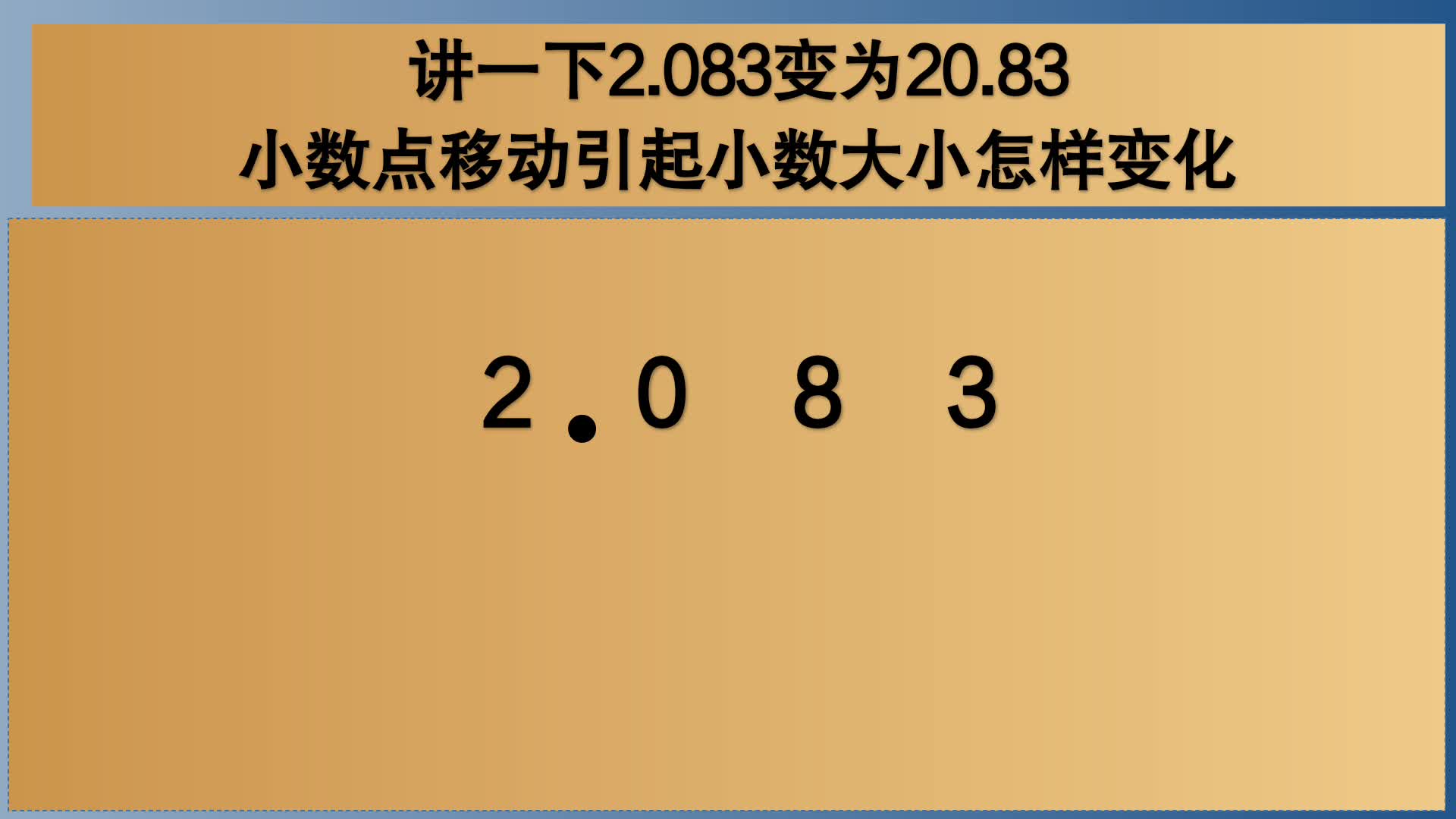 [图]四年级数学：讲一下2.083变为20.83，小数点移动引起小数大小变化