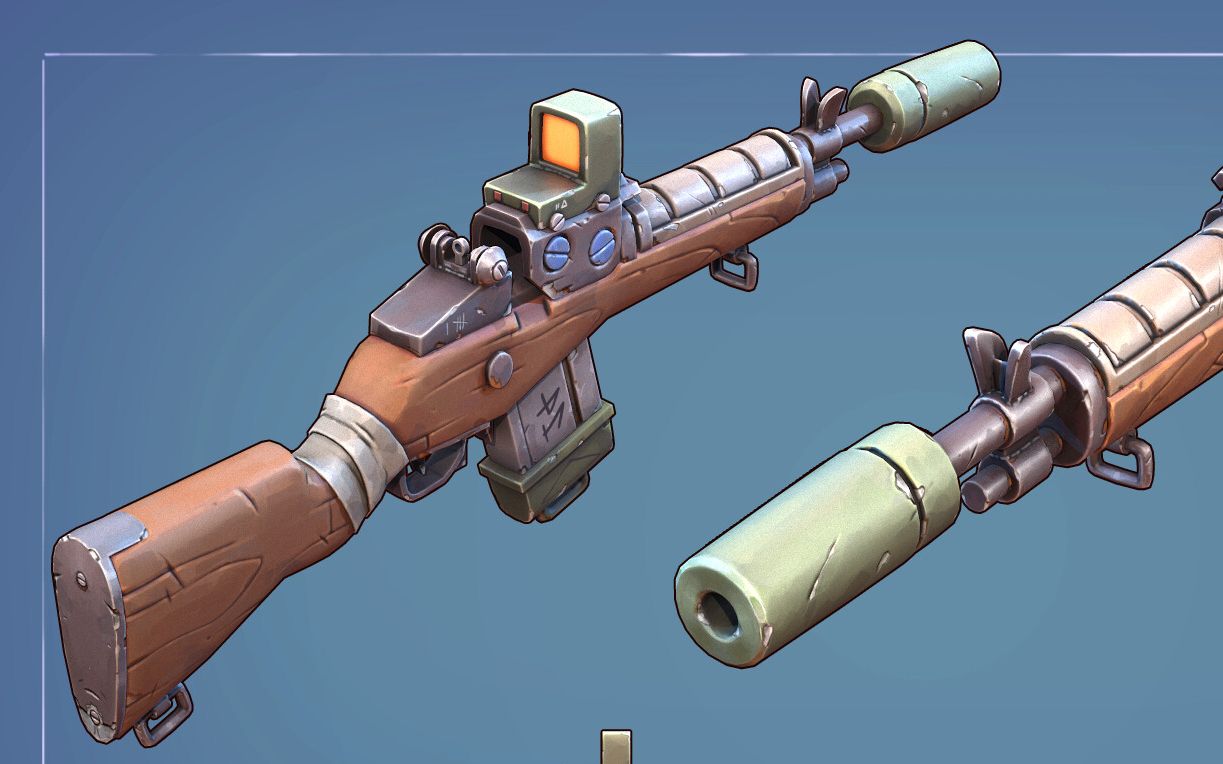 3dmax游戏建模次世代枪械建模全流程武器制作模型材质渲染零基础教程