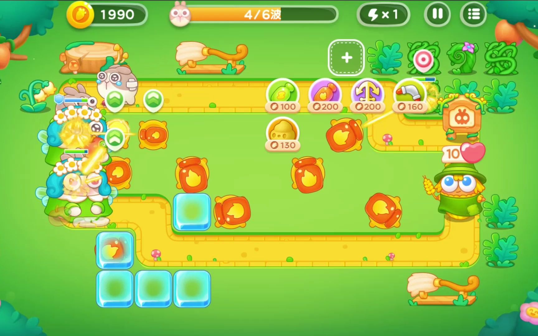 保卫萝卜4 绿野奇缘 第24关 无伤全清金萝卜攻略只用火瓶