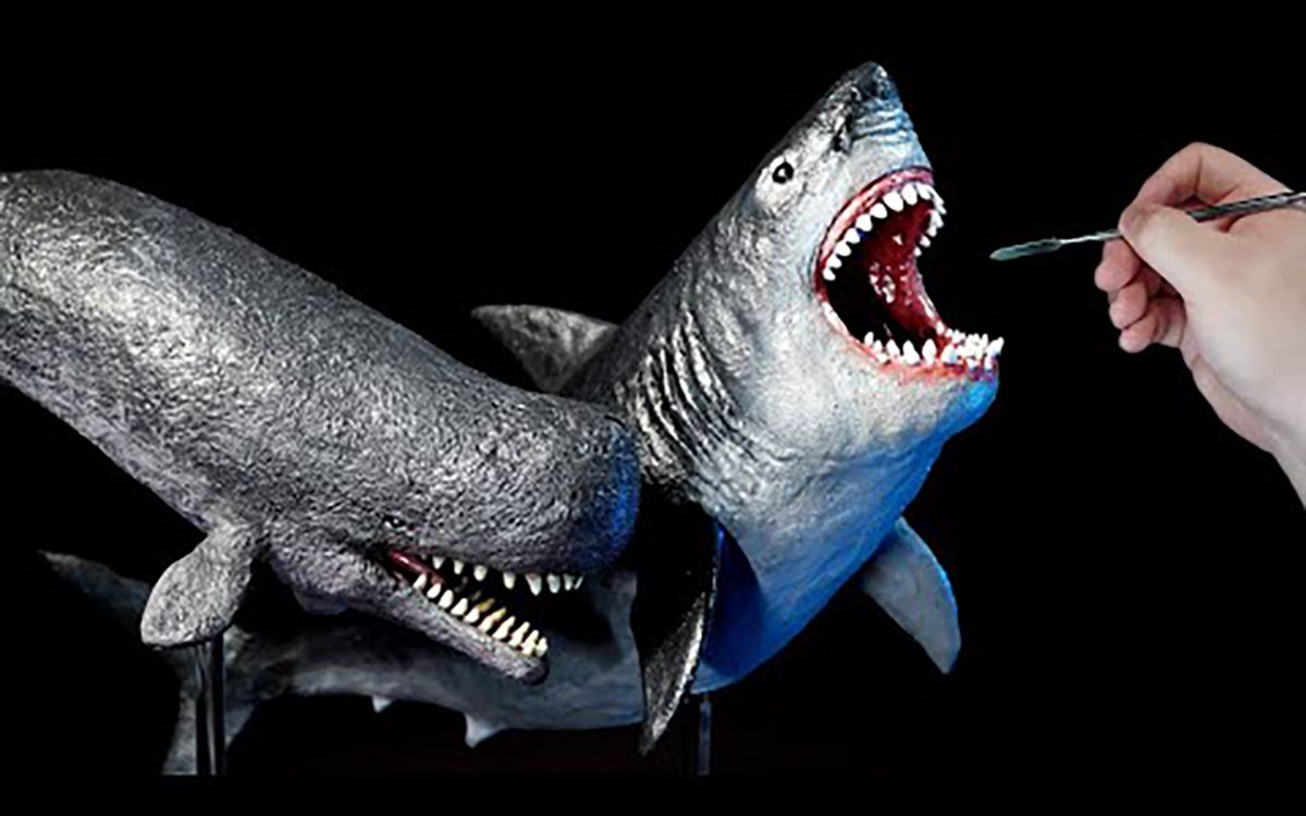 【模型制作】用粘土制作巨齿鲨与利比亚坦 / 雕刻巨齿鲨与利比亚坦