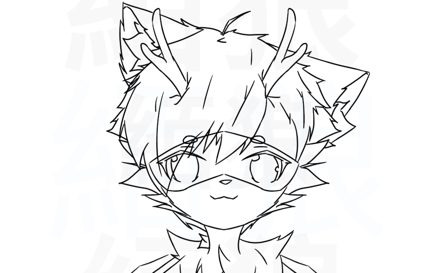 一块电鹿板x指绘第一次画电鹿未上色