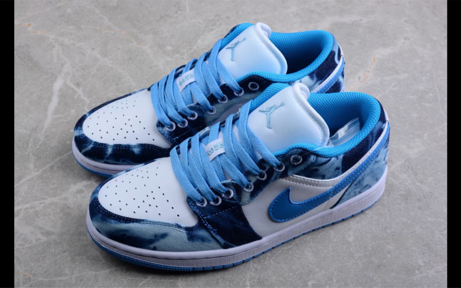 乔丹air jordan 1 low laser blue aj1白蓝扎染低帮运动鞋dm8947-100