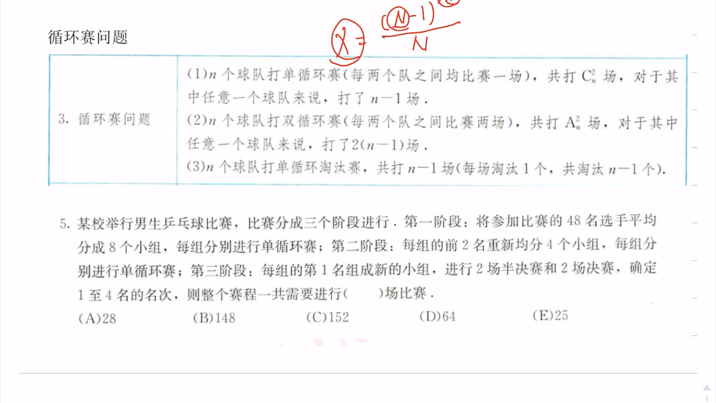 管综数学排列组合之循环赛问题哔哩哔哩bilibili