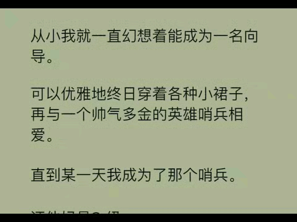 『哨向』从小我就幻想着能成为一名向导.可没想到,我竟然成了一个哨兵,还tm是s级!!!哔哩哔哩bilibili