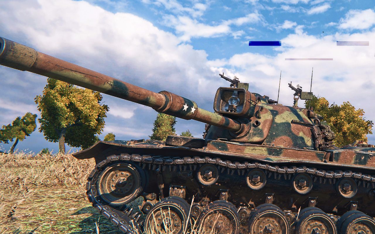 坦克世界m48a5点打9700烈焰丘陵