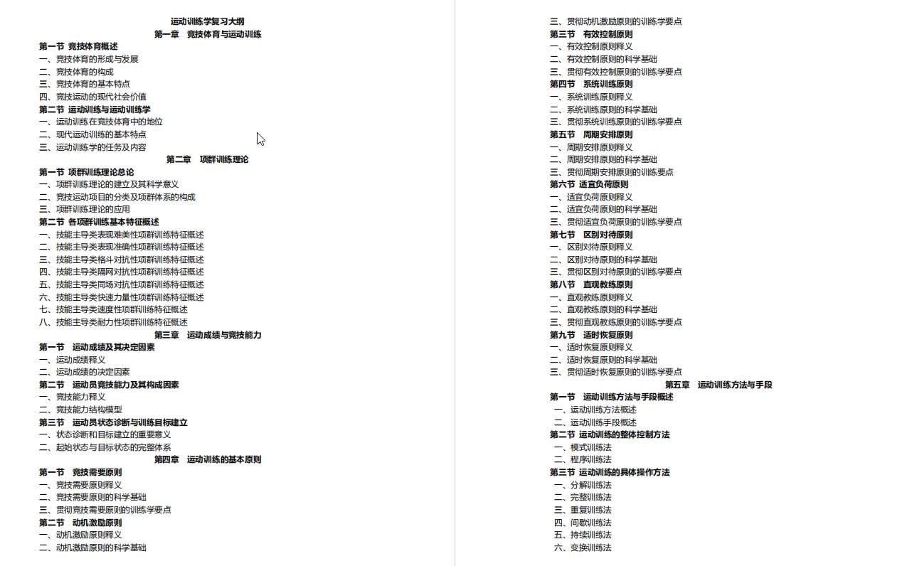 [图]田麦久、体育学院通用教材《运动训练学》复习提纲