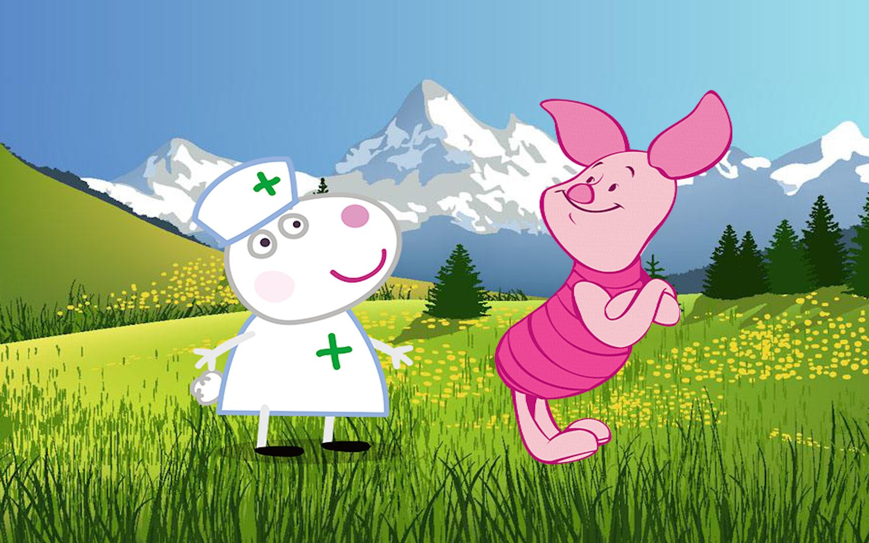 【动漫简笔画】小羊苏希和小猪皮杰在草地上玩起了医院的游戏_哔哩