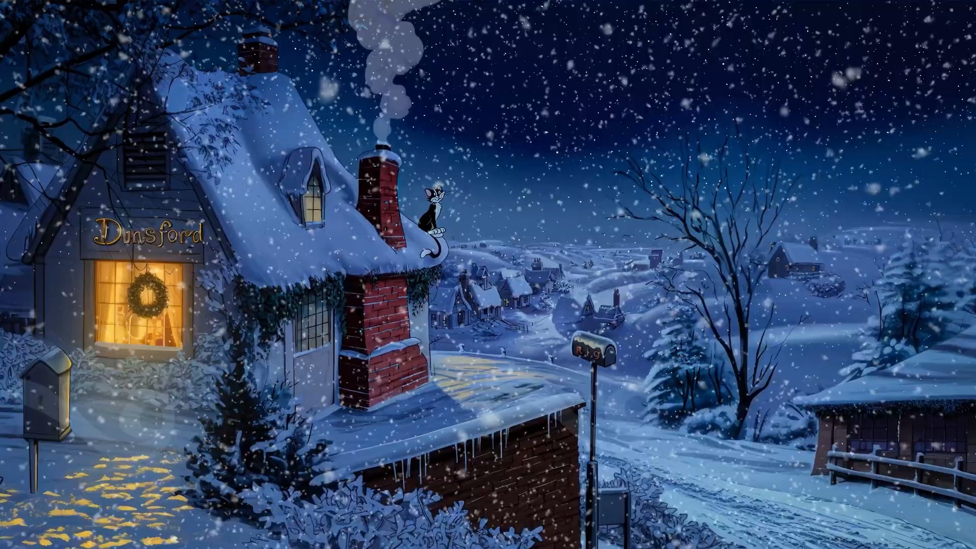 1940年代圣诞夜，另一个房间里播放着复古老歌 ⛄ 舒适、白雪皑皑的冬季氛围 适合  阅读 工作 学习