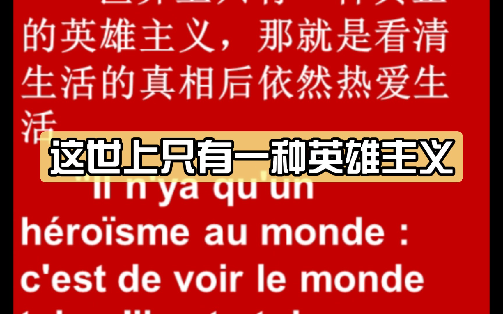 "这世界上只有一种英雄主义"