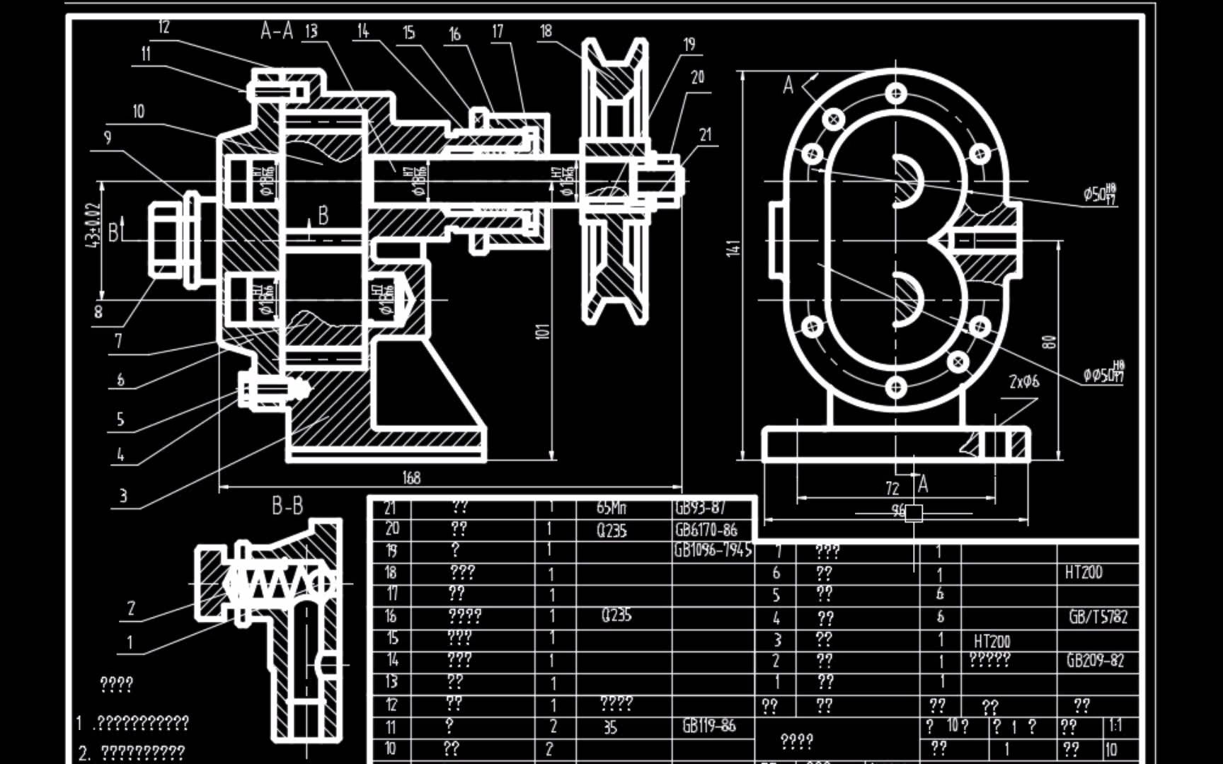 齿轮油泵装配图毕业6设计cad图纸