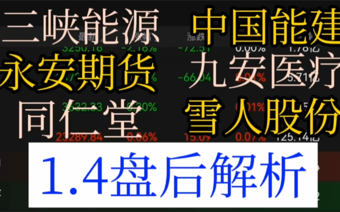 三峡能源,中国能建,永安期货,九安医疗,同仁堂,雪人股份解析哔哩哔哩bilibili