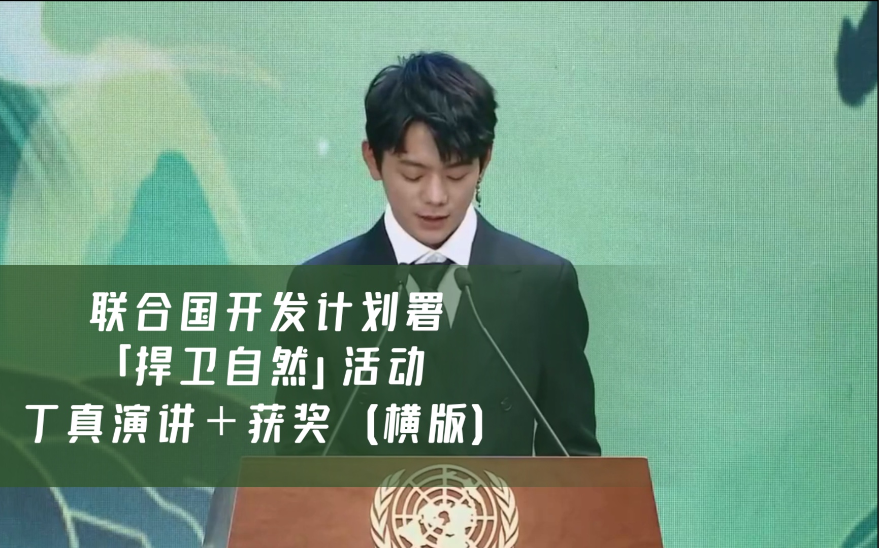 丁真联合国开发计划署捍卫自然活动丁真演讲获奖横版