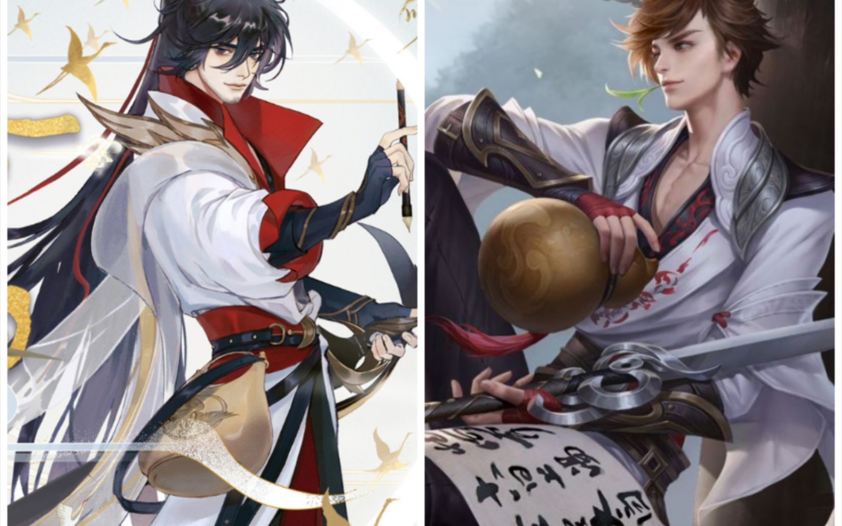 两版【李白】对比|王者荣耀vs忘川风华录系列_手机游戏热门视频