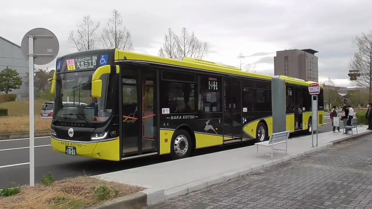 yellow liner 华连」に乗车【祝园】(奈良铰链巴士乘车实拍)_哔哩哔哩
