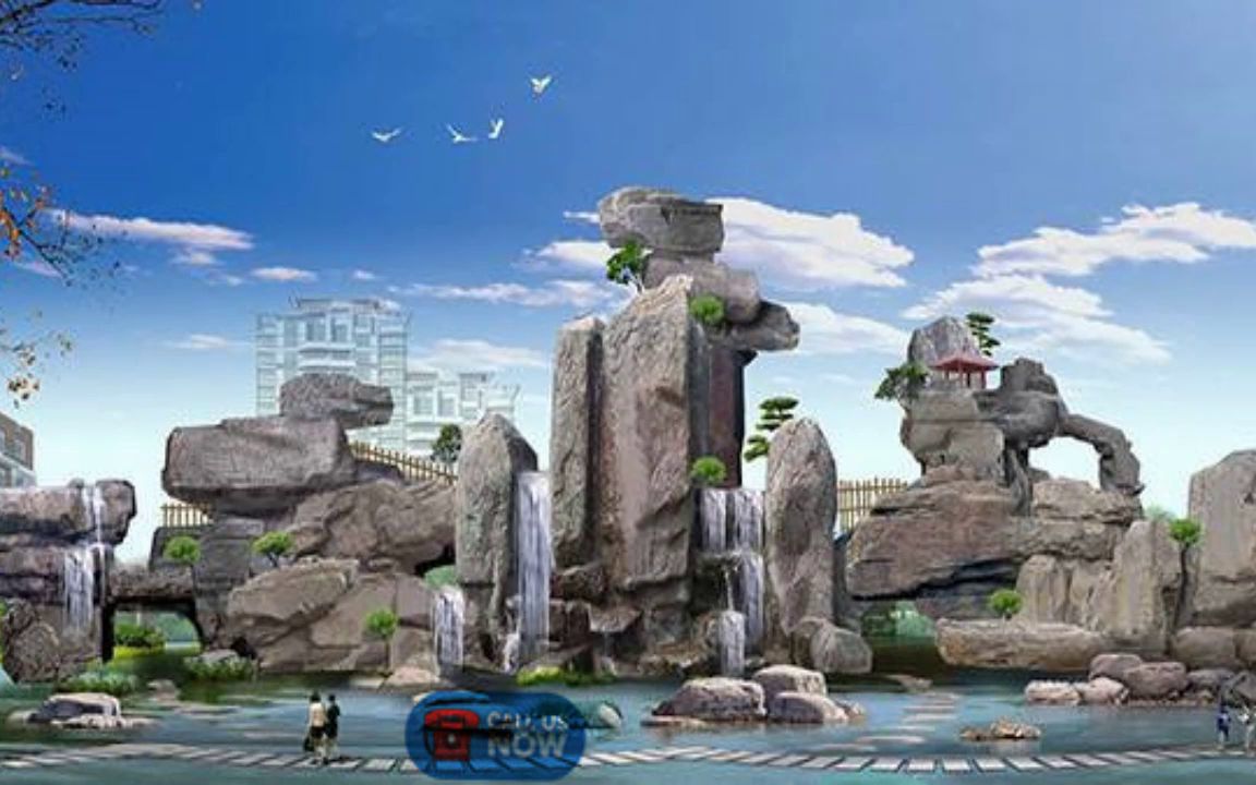 阳泉水泥假山造景施工队伍 水泥假山造景施工队