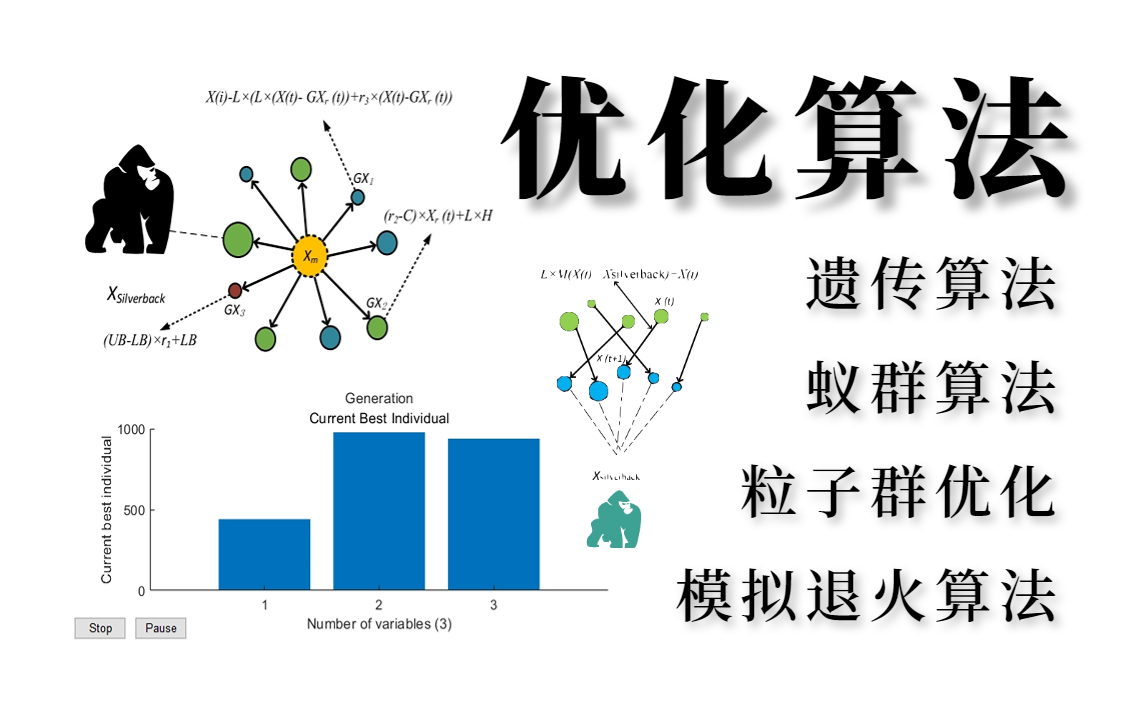 我居然只花4个小时就学懂了【优化算法】,遗传算法、蚁群算法、模拟退火算法、粒子群优化算法一次吃透!!!MATLAB/机器学习/人工智能课程哔哩哔...