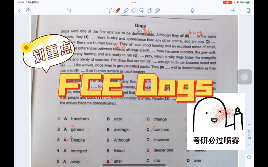 剑桥英语FCE 完形填空 Dogs 小升初英语哔哩哔哩bilibili