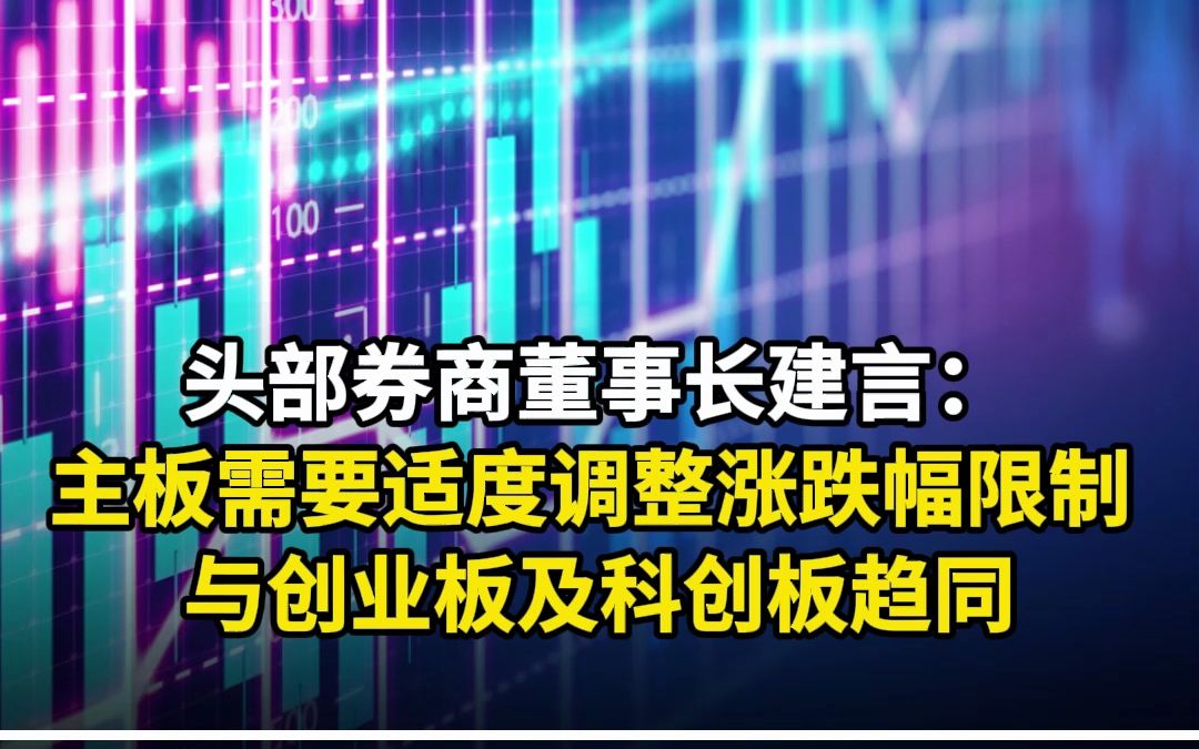 头部券商董事长建言:主板需要适度调整涨跌幅限制 与创业板及科创板趋同哔哩哔哩bilibili