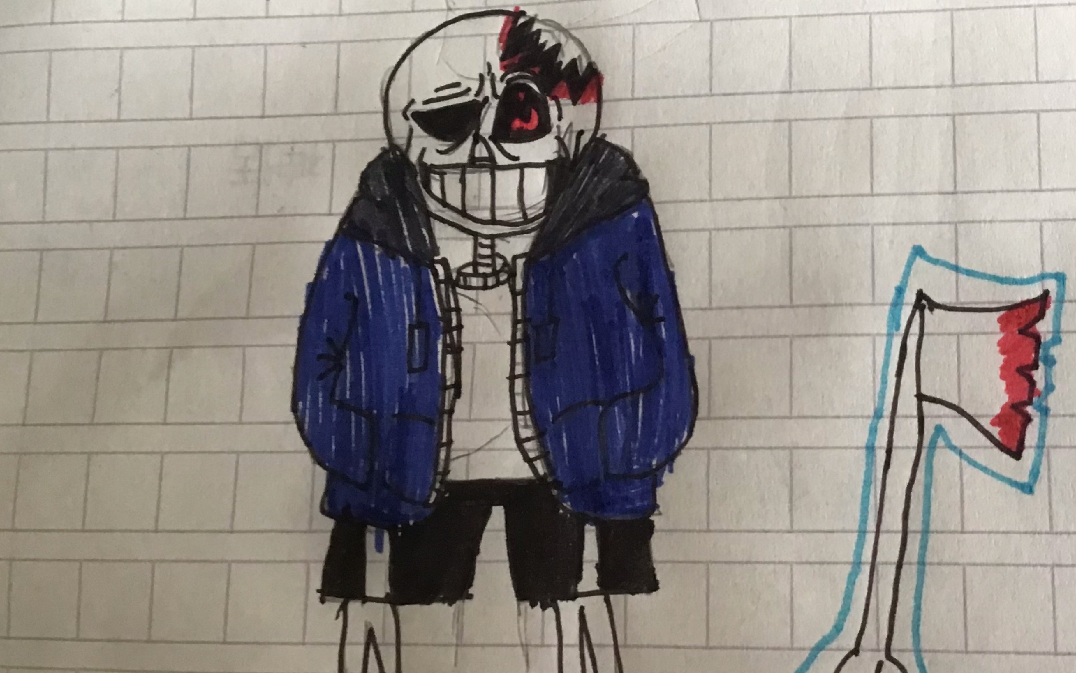 (丑)horror!sans手绘(斧子忘画了)