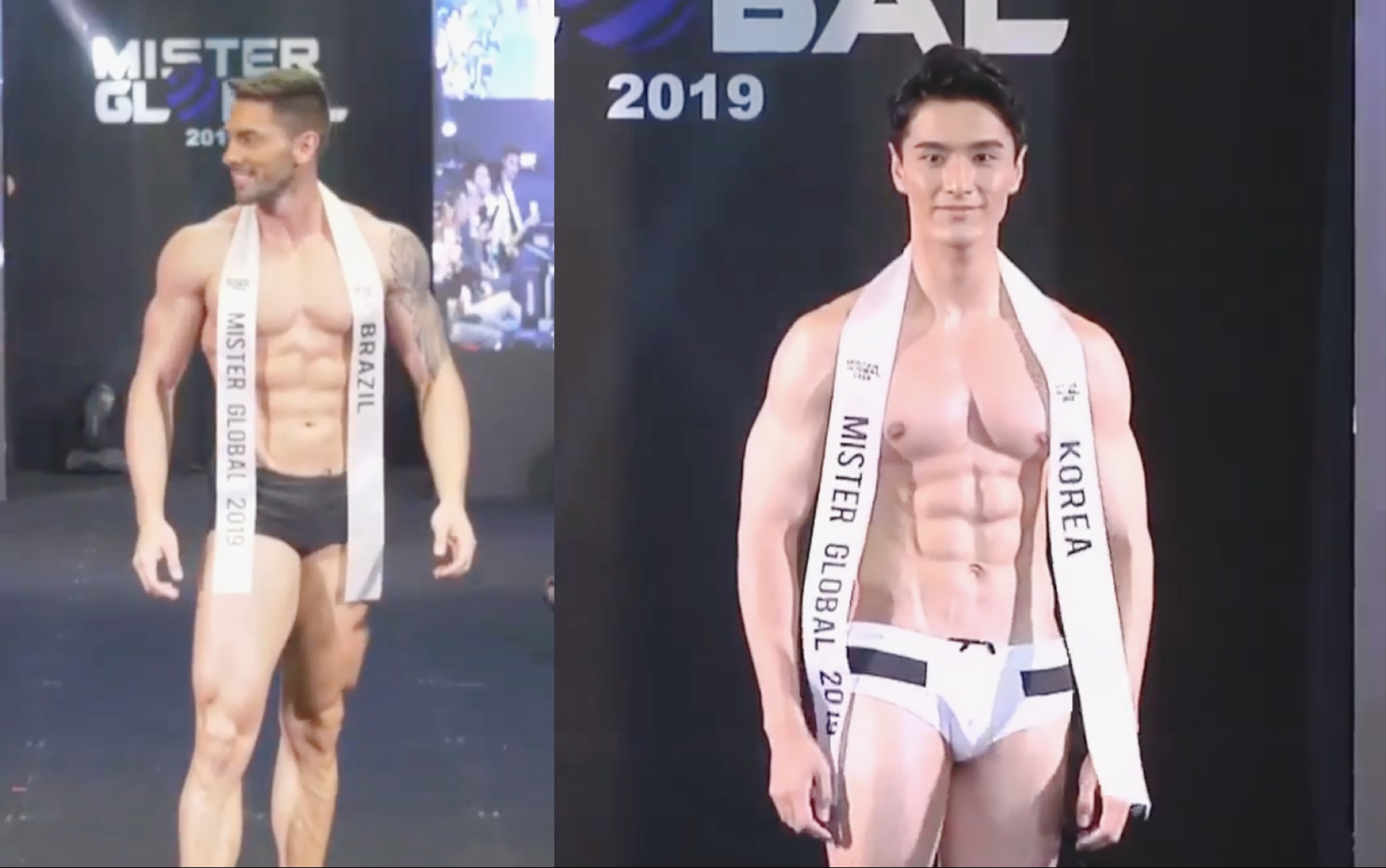 [图]【男模】2019 Mister Global 16强选手泳装秀