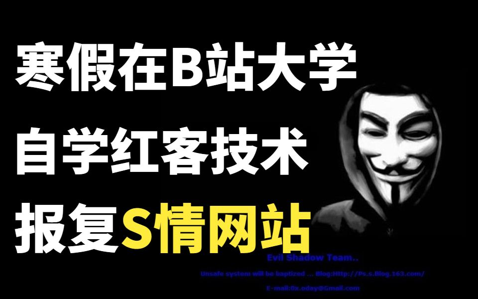 为了渗透H色网站,在寒假自学Web安全技术,全知识点100+小时干货内容,祝你马到成功.哔哩哔哩bilibili