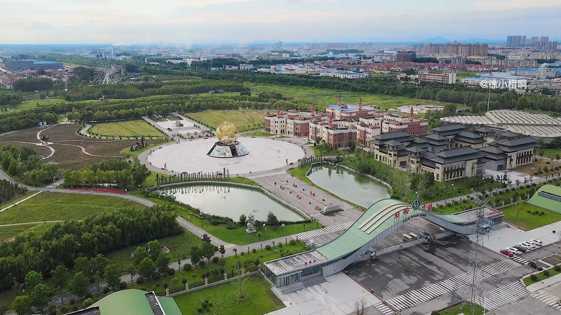 大疆御air2 航拍雨后的赣榆丝路小镇_哔哩哔哩_bilibili