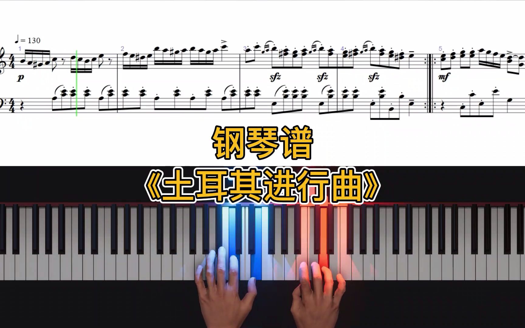 [图]【钢琴谱】土耳其进行曲 带指法