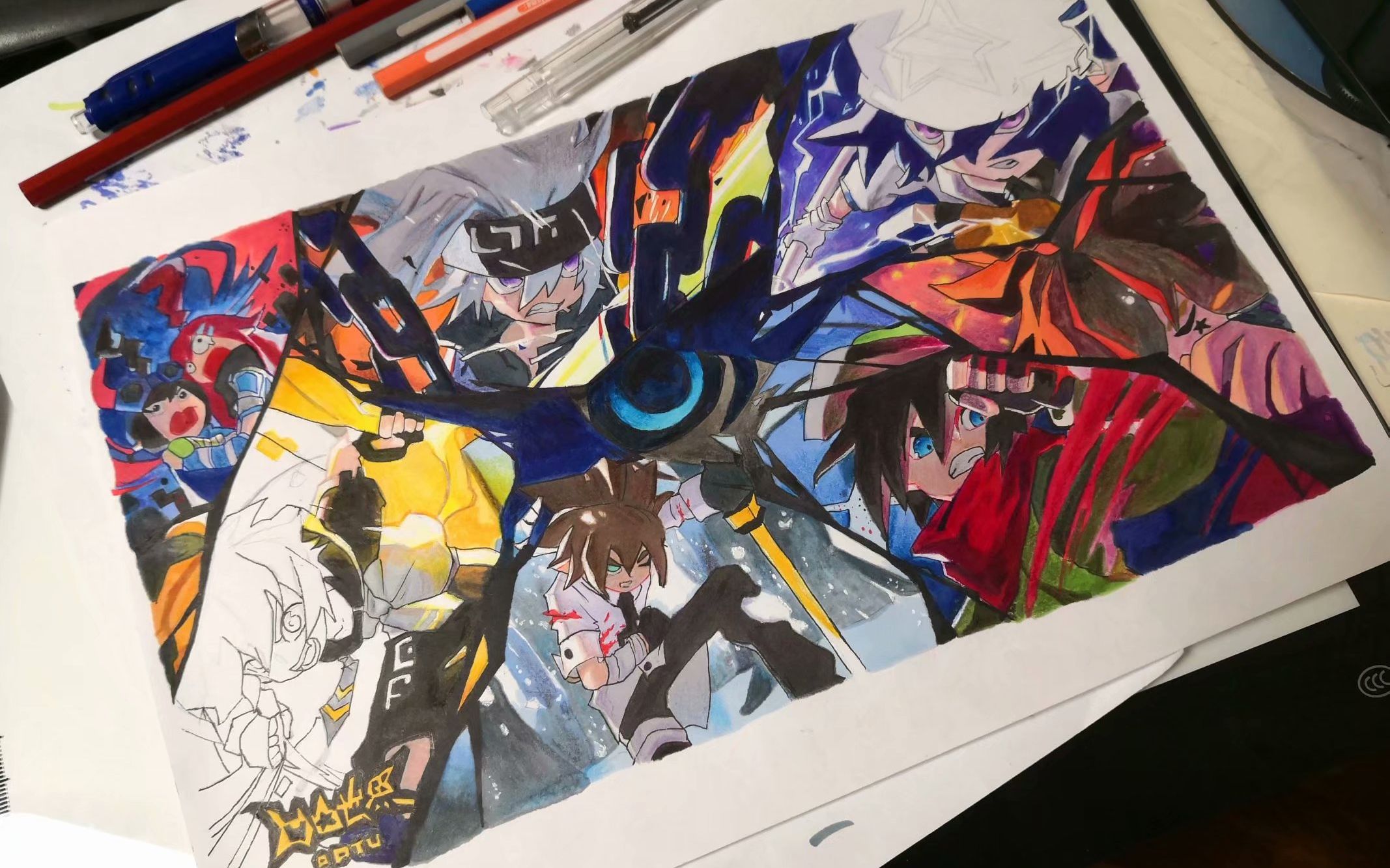 马克笔彩铅宅在家里没事干画张凹凸世界的ed图吧