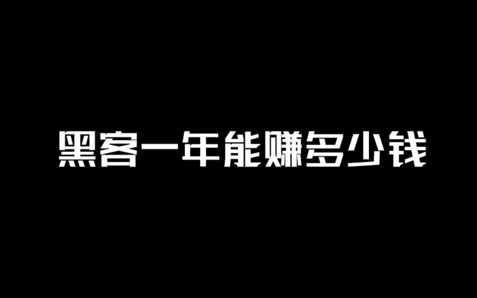 黑客一年能赚多少钱?哔哩哔哩bilibili