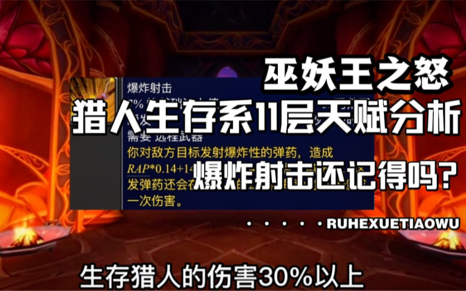 魔兽世界:巫妖王之怒猎人生存系11层天赋分析,爆炸射击前期最强魔兽世界