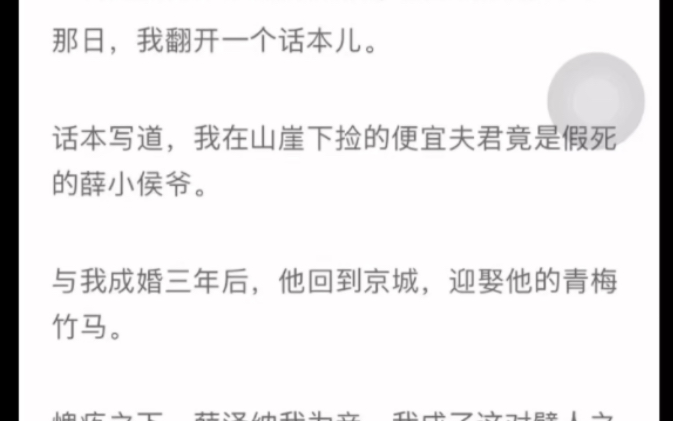 全 那日我翻到一个话本 话本写到我在山崖下捡的便宜夫君竟是假死的薛小侯爷哔哩哔哩bilibili