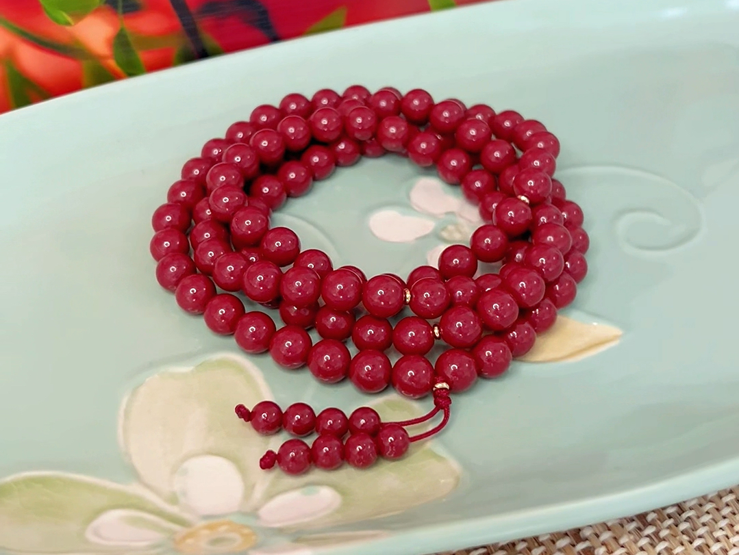 108颗朱砂佛珠的寓意:断除108种烦恼.愿所求皆所愿.