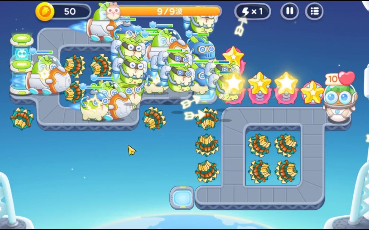 保卫萝卜4太空穿越第14关金萝卜
