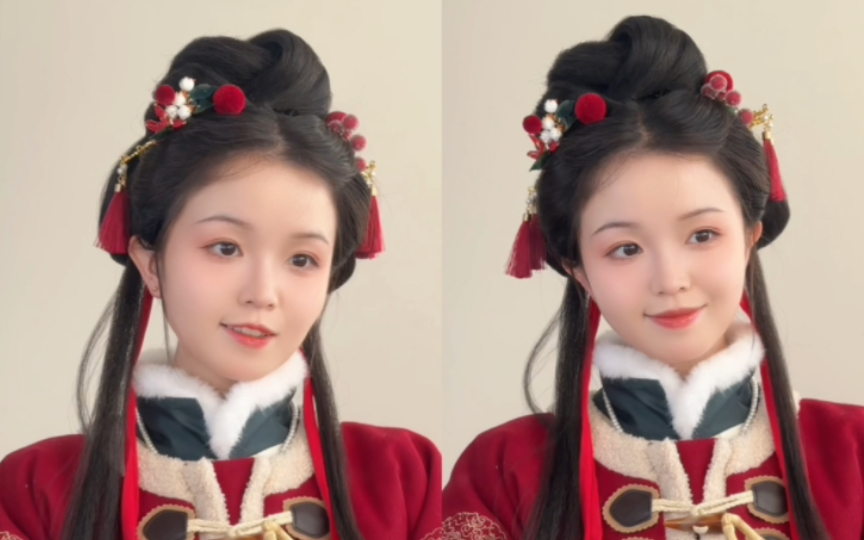 汉服发型教程|圆脸七分财 不富也镇宅 无刘海简单日常明制发型