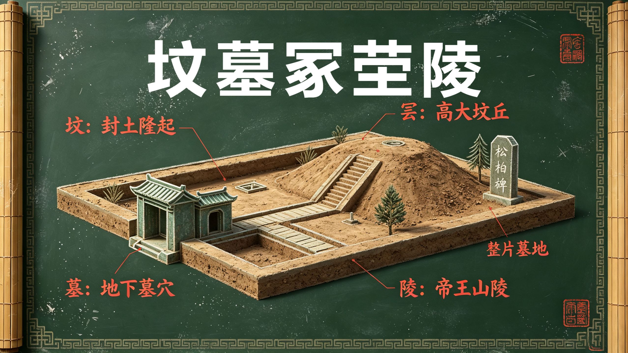 说文解字：坟墓冢茔陵