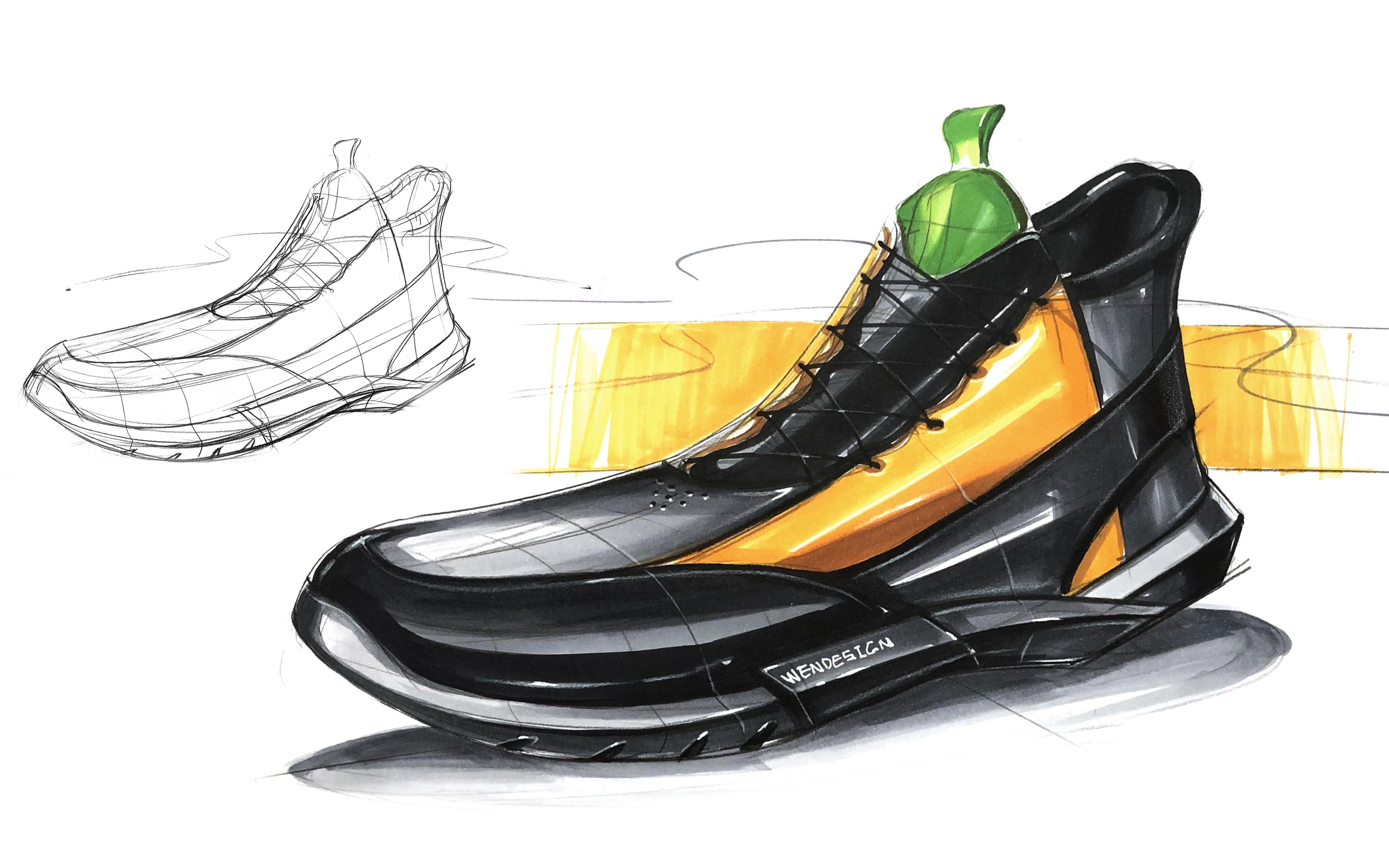 活动作品30天手绘挑战计划运动鞋马克笔上色