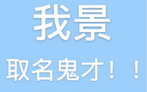 论取名鬼才景向谁依是如何把古风名字变成沙雕名字的(当事人已昏厥.jpg)哔哩哔哩bilibili