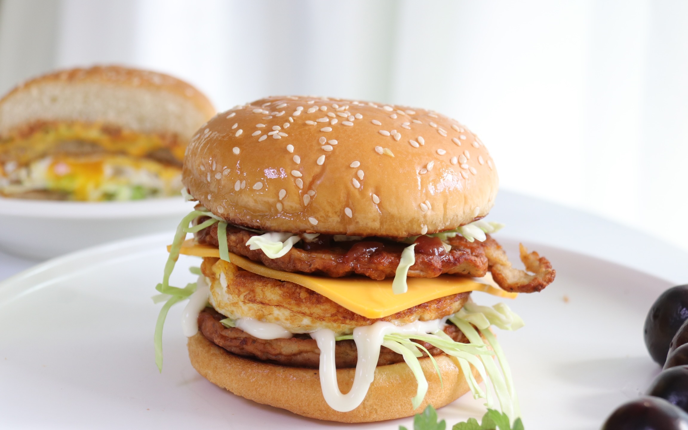 活动作品在家自制巨无霸大汉堡想做几层就几层