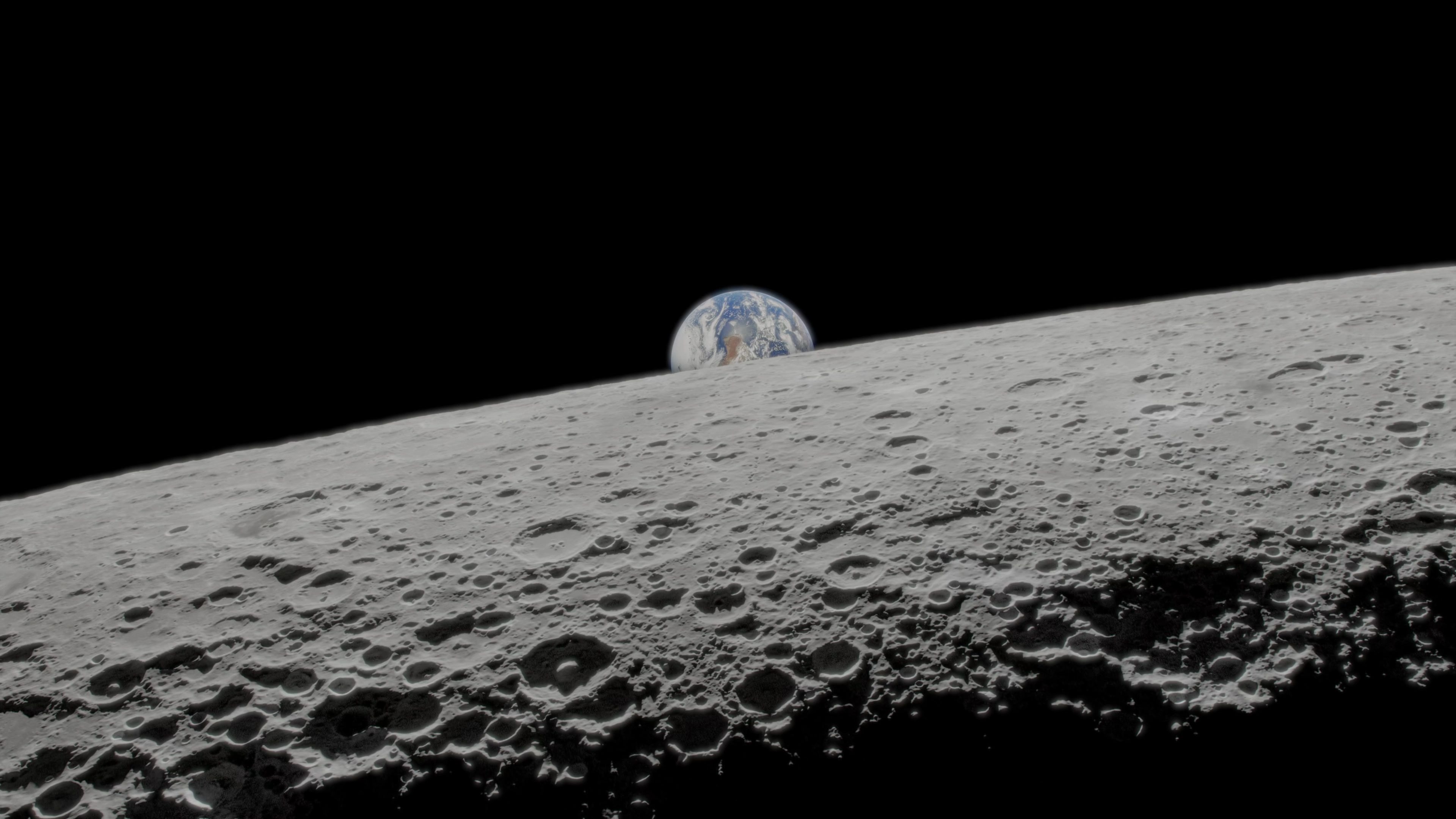 4k hdr上令人惊叹的月球景观999796 非常适合oled hdr电视
